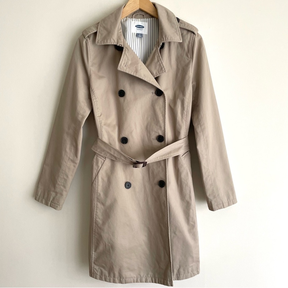 Old Navy Cotton Classic Double Breasted Trench Coat Khaki